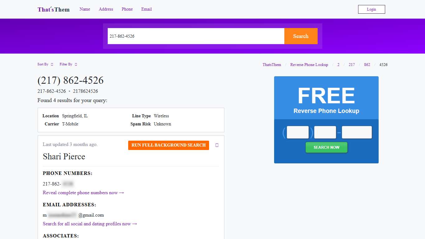 217-862-4526 217-862-4526 is a Landline ThatsThem